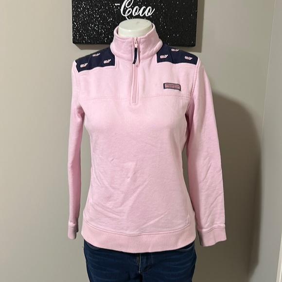 Vineyard Vines Whale Embroidered Shep Shirt Pink French Terry Sz XS - Picture 1 of 12